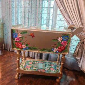 1-Bloomingdale-Hand-Painted-Designer-Signature-Tea-Cart-Home-Decor-Furniture
