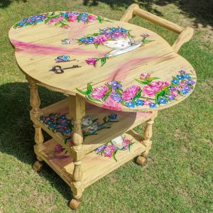 1-Tea-Cup-and-Roses-Hand-Painted-Designer-Tea-Cart-Home-Decor-Furniture